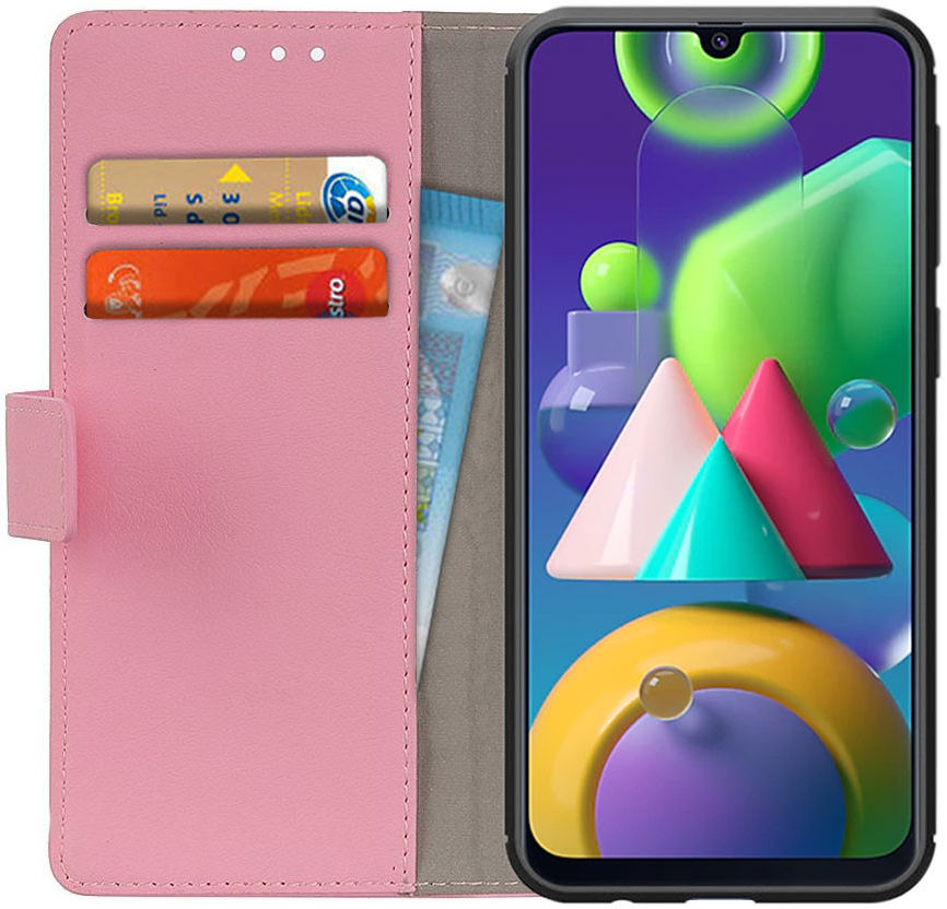 Samsung Galaxy M21 Hoesje Portemonnee Stijlvol met Standaard Roze afbeelding 1