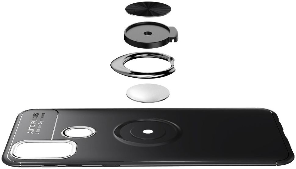 Samsung Galaxy M21 Hoesje met Ring Kickstand Zwart afbeelding 12
