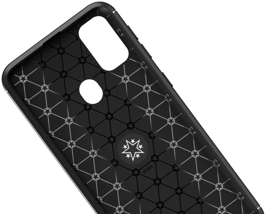 Samsung Galaxy M21 Hoesje met Ring Kickstand Zwart afbeelding 3