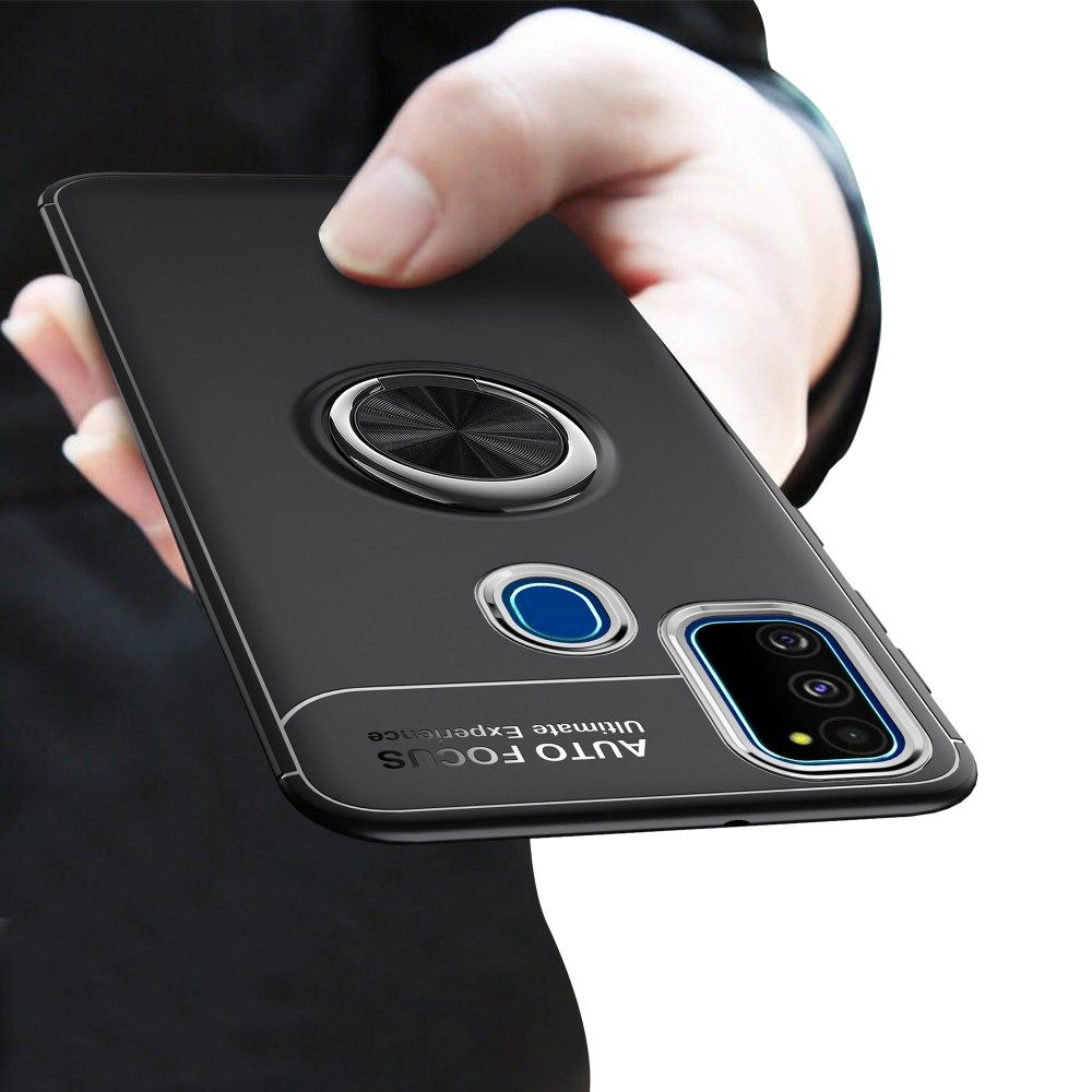 Samsung Galaxy M21 Hoesje met Ring Kickstand Zwart afbeelding 7