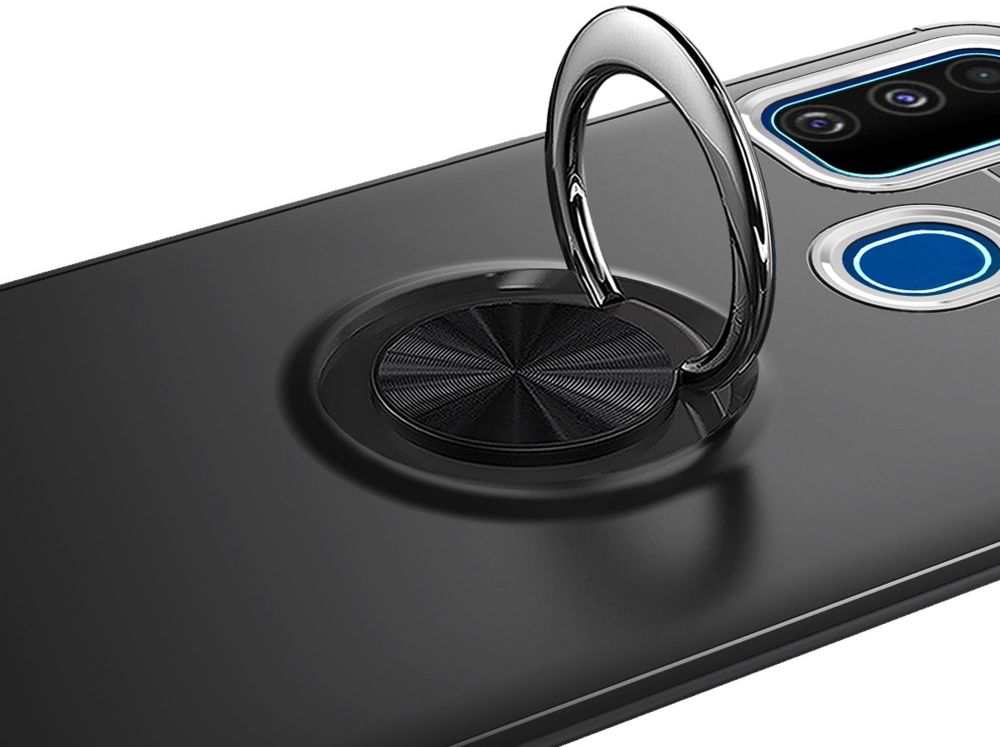 Samsung Galaxy M21 Hoesje met Ring Kickstand Zwart afbeelding 8