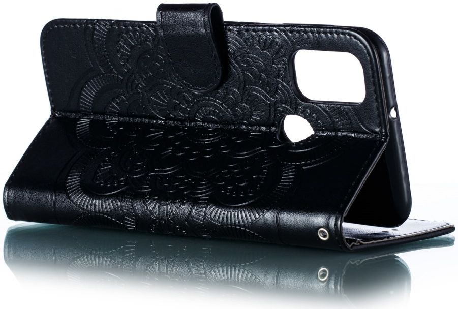 Samsung Galaxy M21 Hoesje Portemonnee met Mandala Print Zwart afbeelding 3