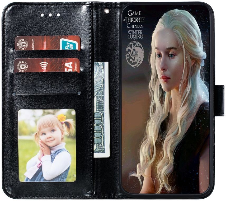 Samsung Galaxy M21 Hoesje Portemonnee met Mandala Print Zwart afbeelding 2