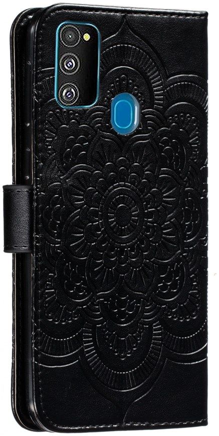 Samsung Galaxy M21 Hoesje Portemonnee met Mandala Print Zwart afbeelding 8