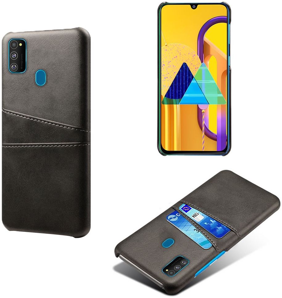 Samsung Galaxy M21 Hoesje met Kunstlederen Coating Zwart afbeelding 2