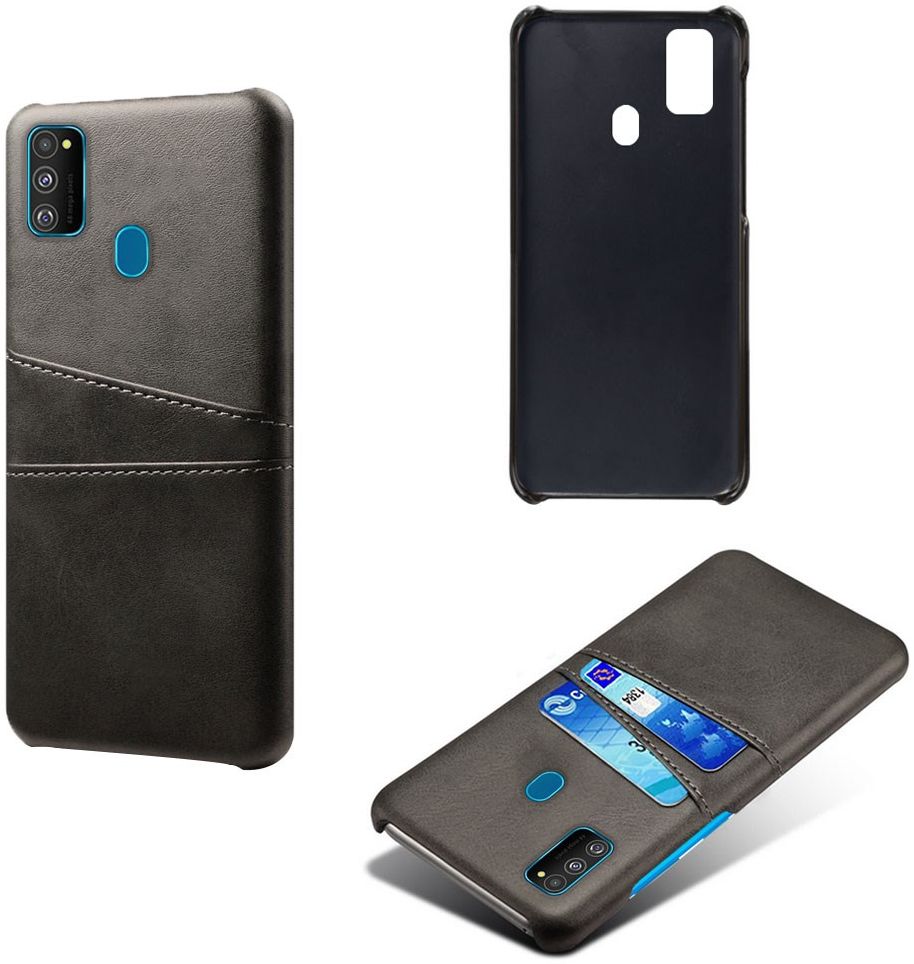 Samsung Galaxy M21 Hoesje met Kunstlederen Coating Zwart afbeelding 3