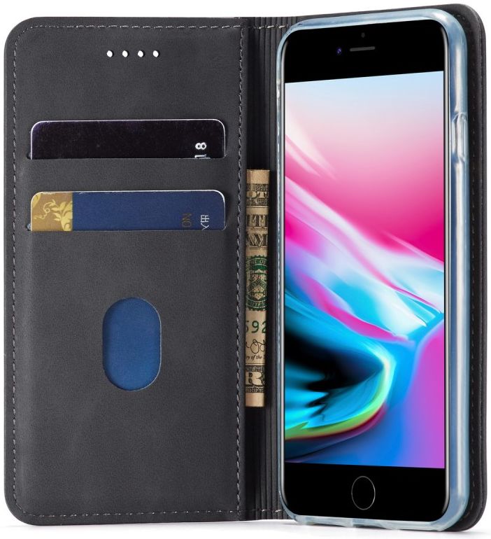 iPhone SE (2020/2022)/8/7 Hoesje Portemonnee Book Case Kunstleer Zwart afbeelding 13
