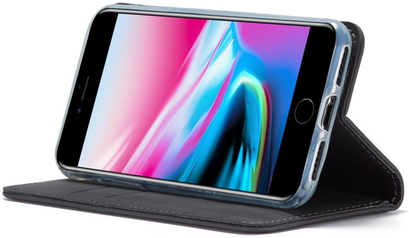 iPhone SE (2020/2022)/8/7 Hoesje Portemonnee Book Case Kunstleer Zwart afbeelding 2