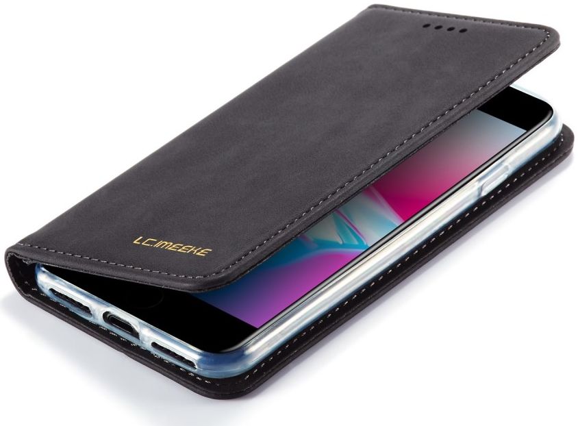iPhone SE (2020/2022)/8/7 Hoesje Portemonnee Book Case Kunstleer Zwart afbeelding 6