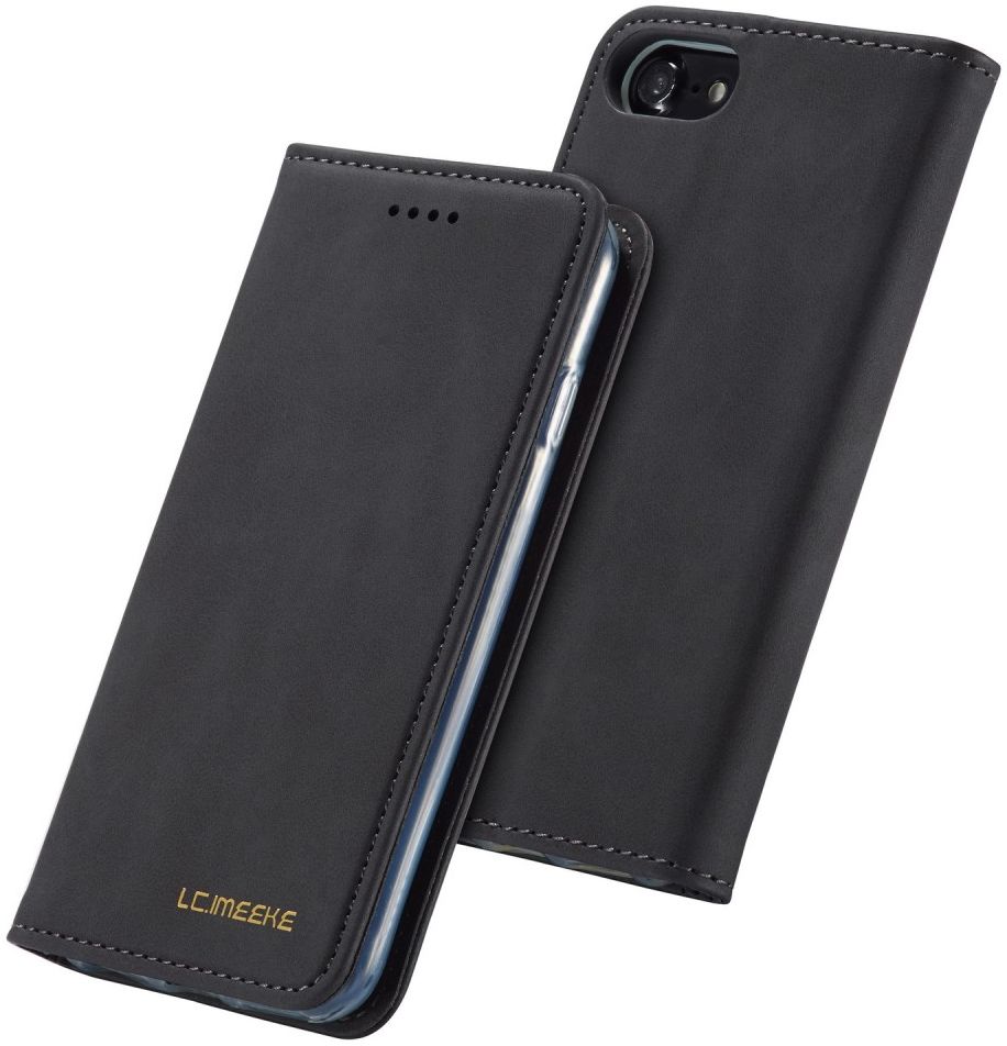 iPhone SE (2020/2022)/8/7 Hoesje Portemonnee Book Case Kunstleer Zwart afbeelding 7