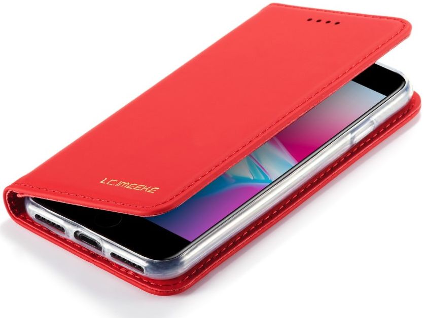 iPhone SE (2020/2022)/8/7 Hoesje Portemonnee Book Case Kunstleer Rood afbeelding 6