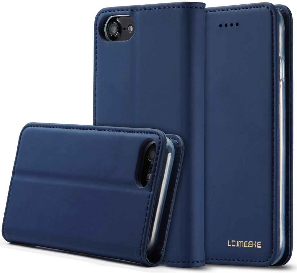 iPhone SE (2020/2022)/8/7 Hoesje Portemonnee Book Case Kunstleer Blauw afbeelding 3