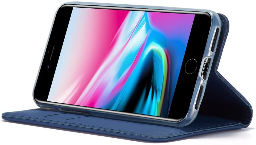 iPhone SE (2020/2022)/8/7 Hoesje Portemonnee Book Case Kunstleer Blauw afbeelding 4