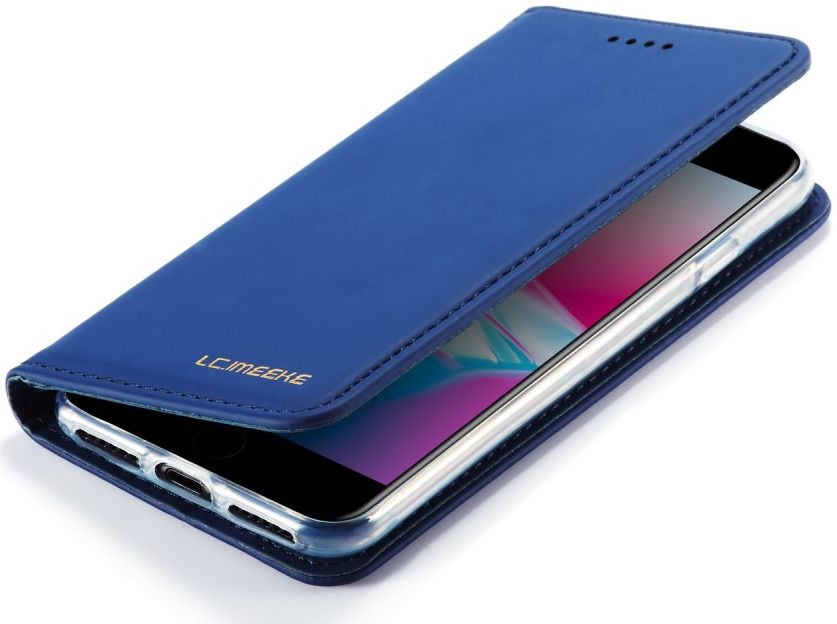 iPhone SE (2020/2022)/8/7 Hoesje Portemonnee Book Case Kunstleer Blauw afbeelding 6