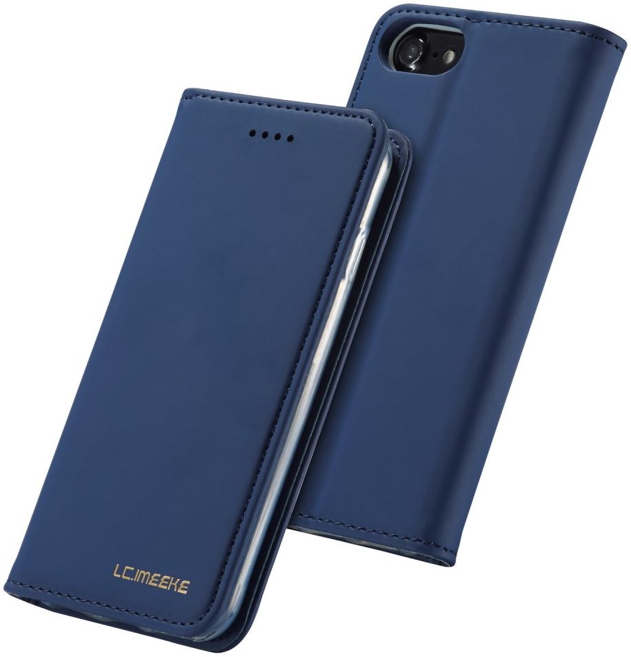iPhone SE (2020/2022)/8/7 Hoesje Portemonnee Book Case Kunstleer Blauw afbeelding 9