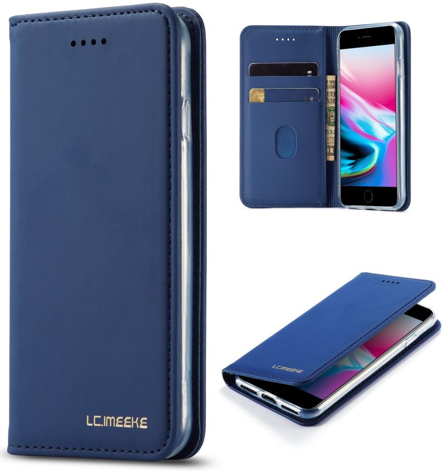iPhone SE (2020/2022)/8/7 Hoesje Portemonnee Book Case Kunstleer Blauw afbeelding 10