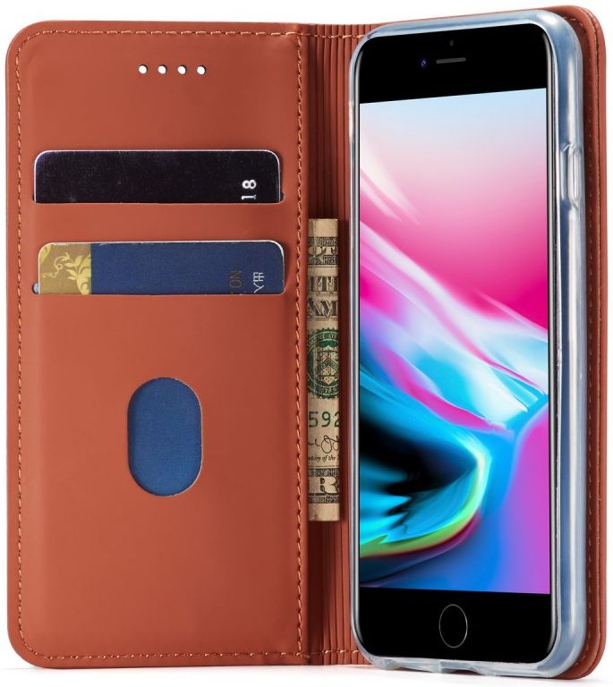 Apple iPhone SE 2020 Hoesje Portemonnee Stand Bookcase Kunstleer Bruin afbeelding 13