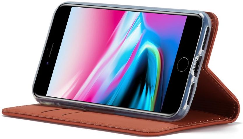 Apple iPhone SE 2020 Hoesje Portemonnee Stand Bookcase Kunstleer Bruin afbeelding 4
