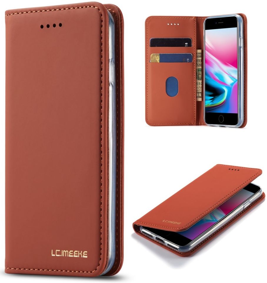Apple iPhone SE 2020 Hoesje Portemonnee Stand Bookcase Kunstleer Bruin afbeelding 8