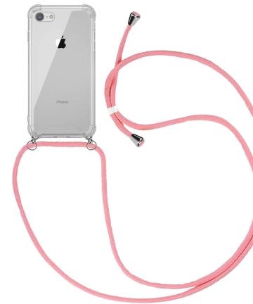iPhone SE (2020/2022) / 8 / 7 Hoesje Hybride Back Cover Koord Roze Hoesjes