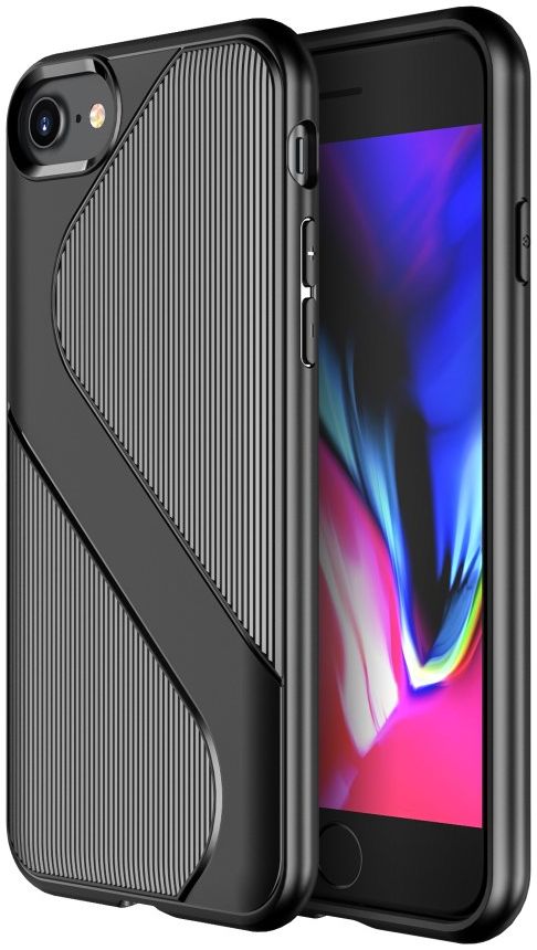 Apple iPhone SE (2020/2022) Hoesje S-Line Back Cover TPU Zwart afbeelding 1