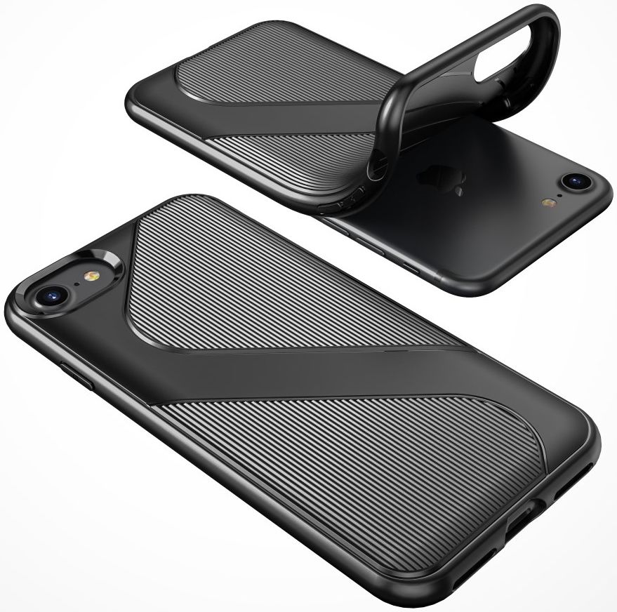 Apple iPhone SE (2020/2022) Hoesje S-Line Back Cover TPU Zwart afbeelding 3