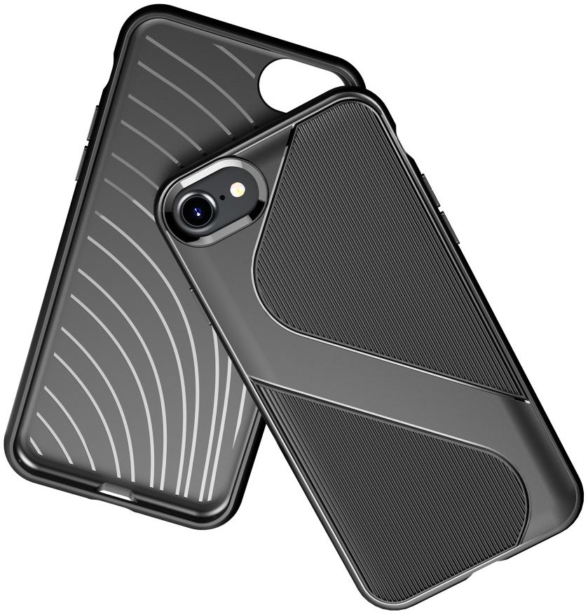 Apple iPhone SE (2020/2022) Hoesje S-Line Back Cover TPU Zwart afbeelding 2