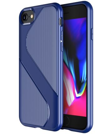 Apple iPhone SE (2020/2022) Hoesje S-Line Back Cover TPU Blauw Hoesjes