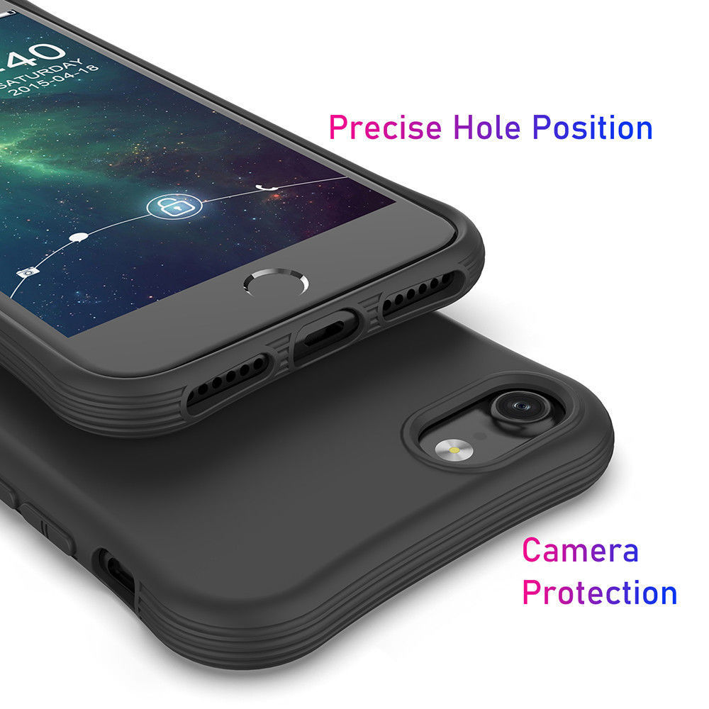 iPhone SE (2020/2022) Hoesje Schokbestendig TPU Flexibel Matte Zwart afbeelding 2