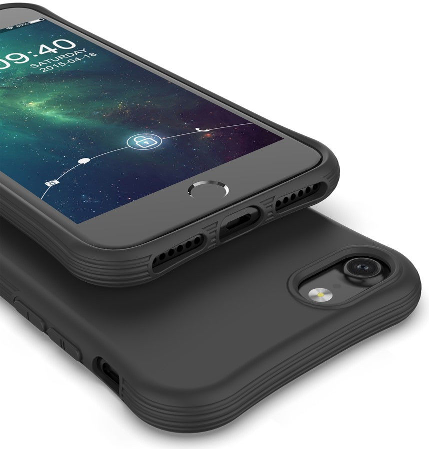 iPhone SE (2020/2022) Hoesje Schokbestendig TPU Flexibel Matte Zwart afbeelding 3