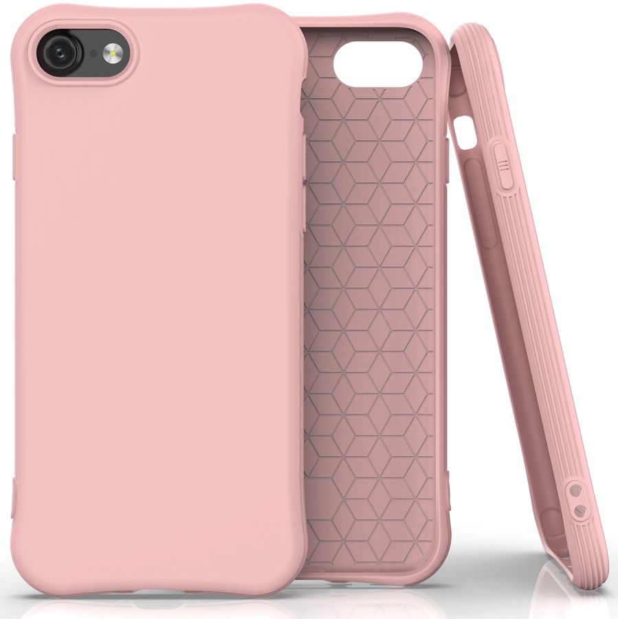 Apple iPhone SE (2020) Hoesje Schokbestendig TPU Flexibel Matte Roze afbeelding 1