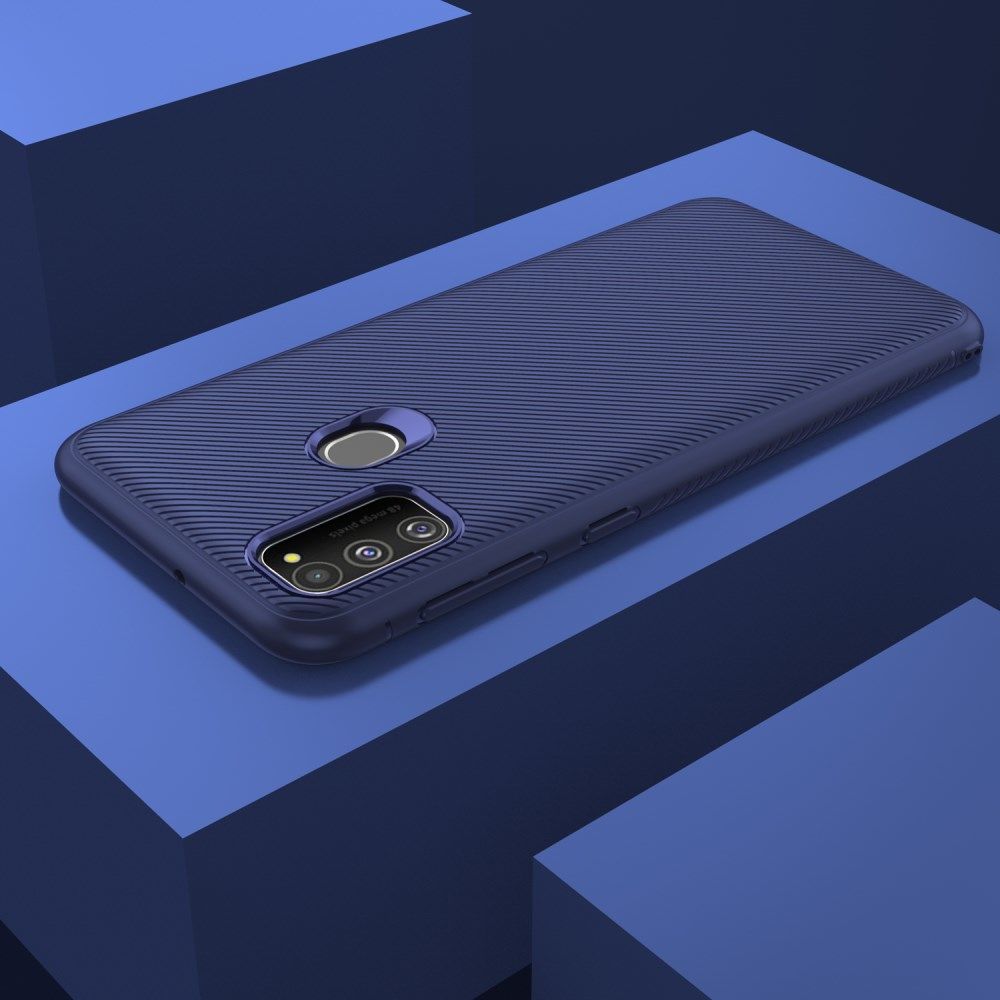 Samsung Galaxy M21 Hoesje Twill Slim Textuur TPU Blauw afbeelding 8