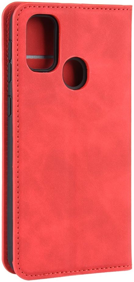 Samsung Galaxy M21 Hoesje Zijdezacht Kunstleer Portemonnee Rood afbeelding 7