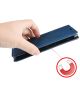 Samsung Galaxy M21 Hoesje Zijdezacht Kunstleer Portemonnee Blauw