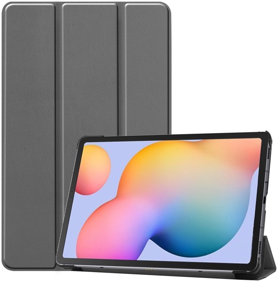 Samsung Galaxy Tab S6 Lite Hoesje Tri-Fold Grijs afbeelding 1