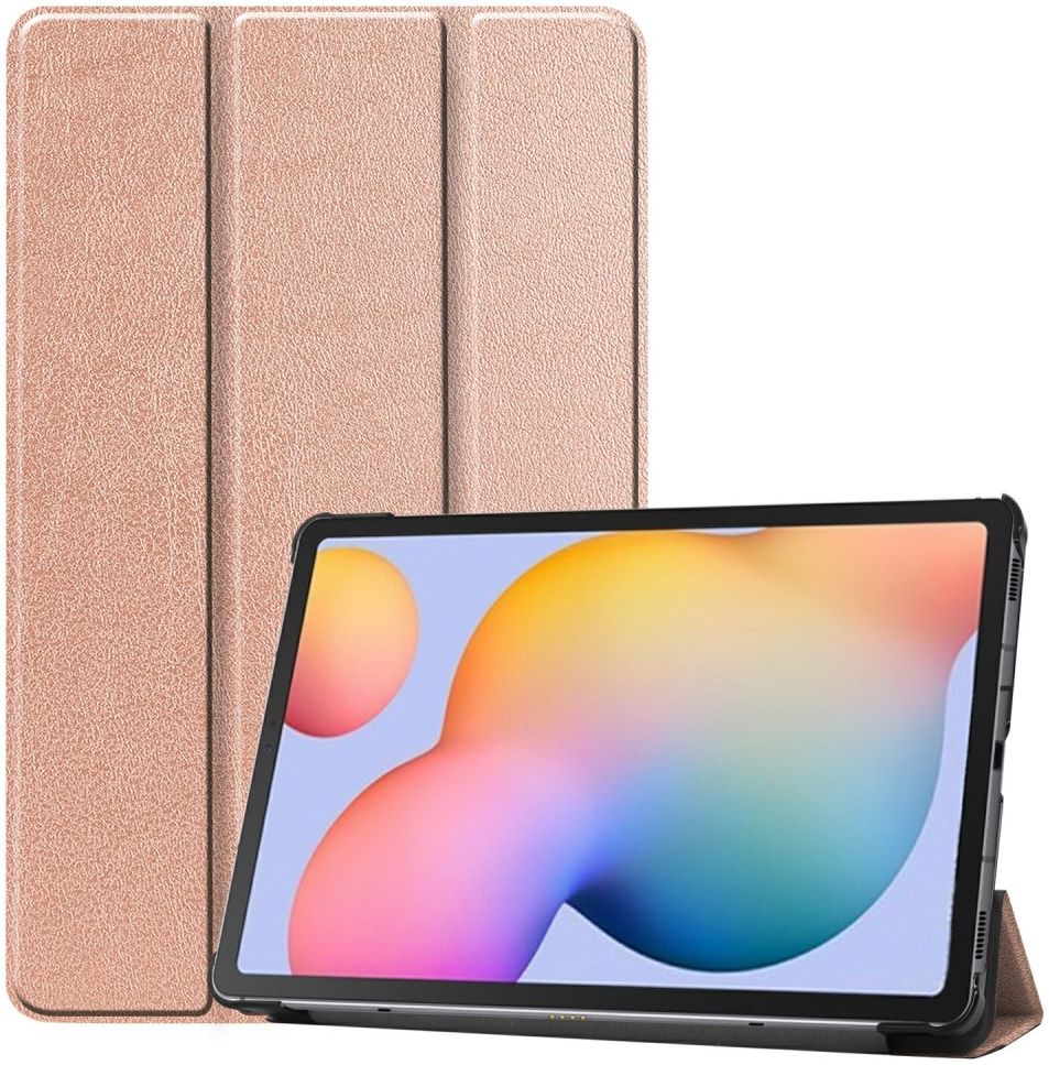Samsung Galaxy Tab S6 Lite Hoesje Tri-Fold Roze Goud afbeelding 2