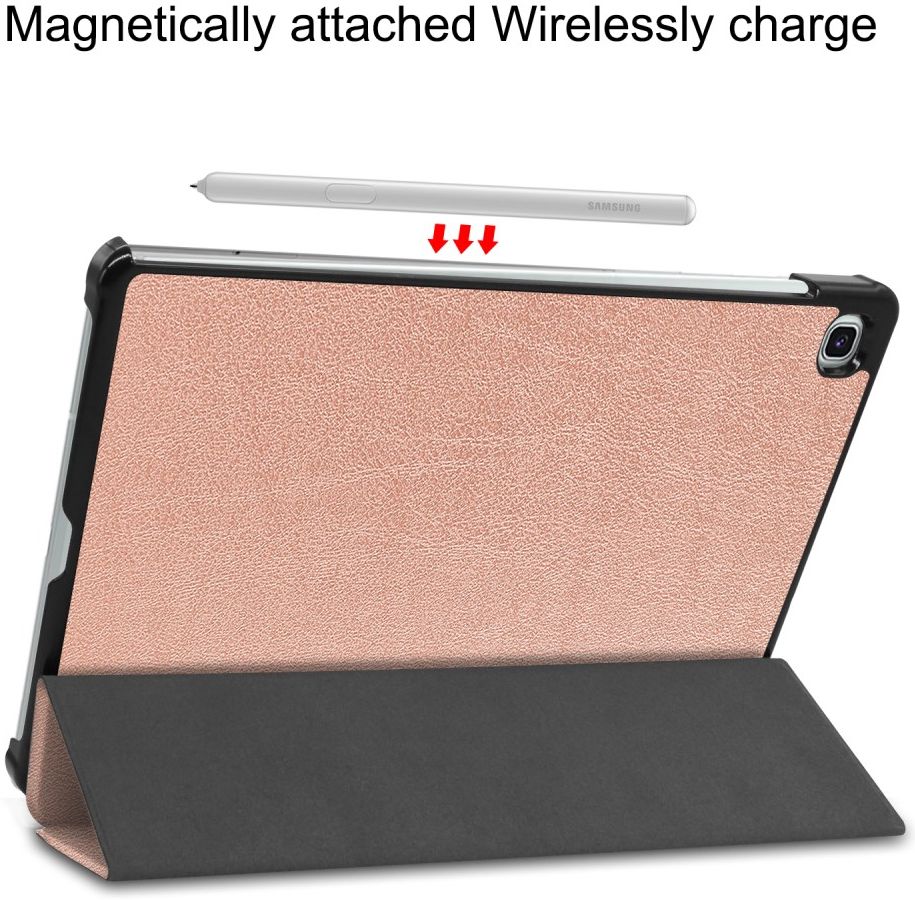 Samsung Galaxy Tab S6 Lite Hoesje Tri-Fold Roze Goud afbeelding 7
