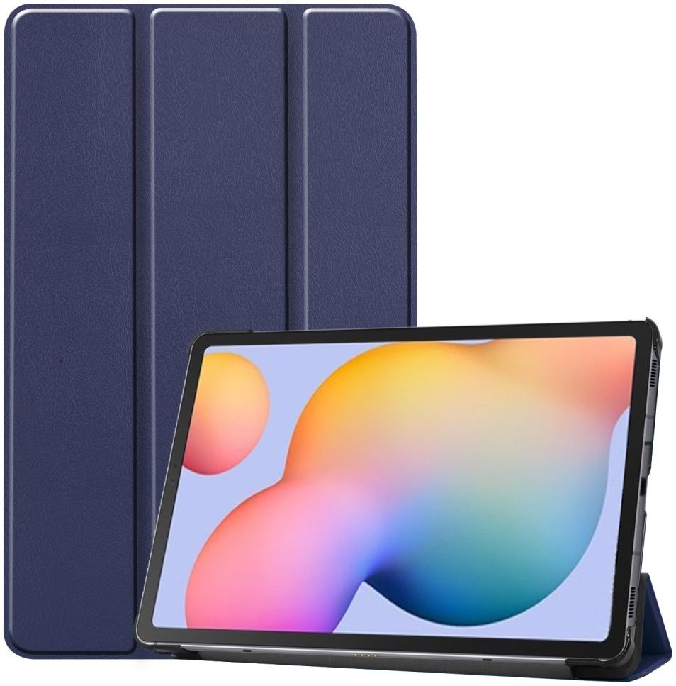 Samsung Galaxy Tab S6 Lite Hoesje Tri-Fold Donker Blauw afbeelding 1