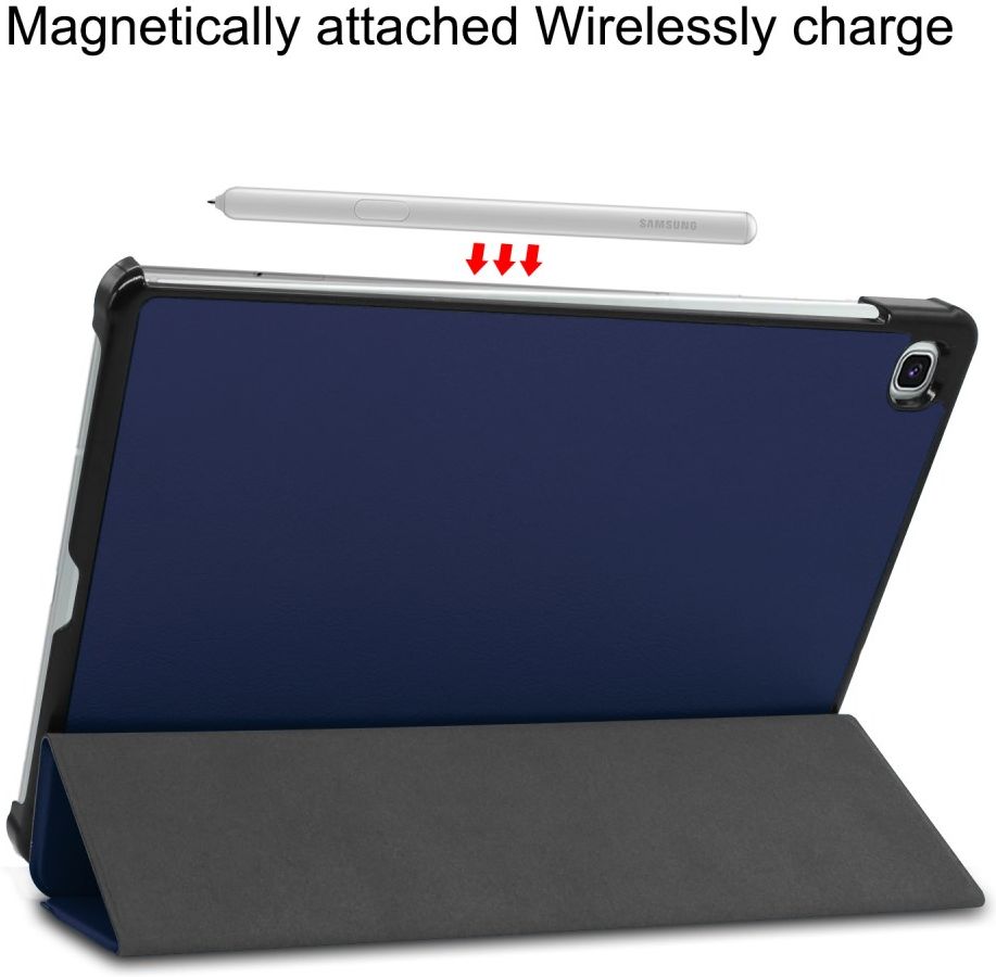 Samsung Galaxy Tab S6 Lite Hoesje Tri-Fold Donker Blauw afbeelding 7
