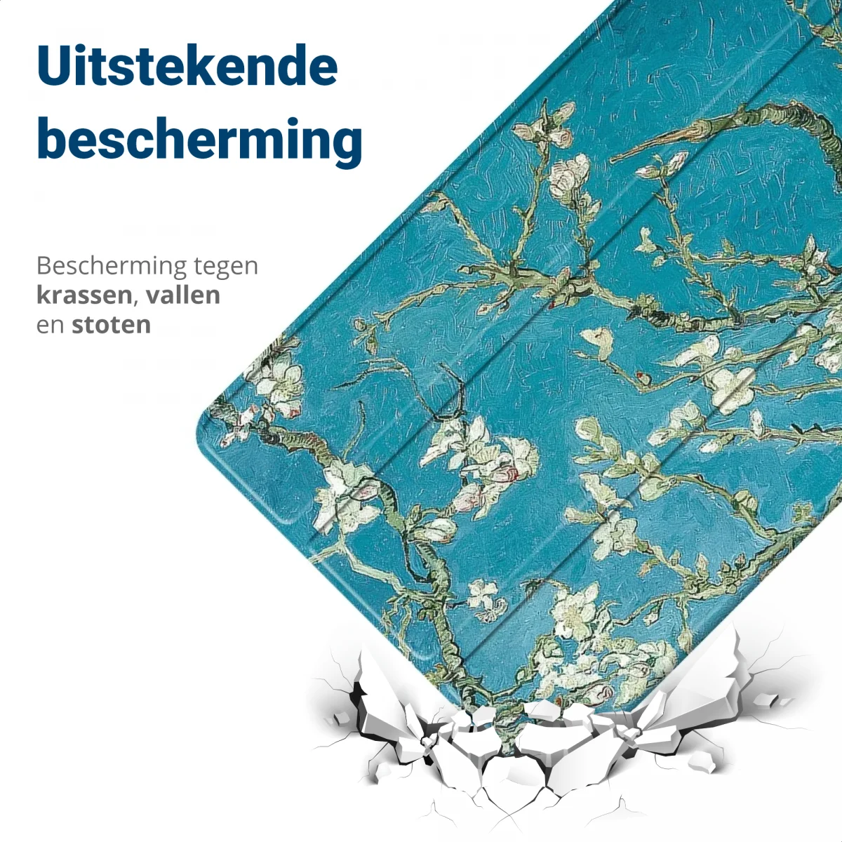Samsung Galaxy Tab S6 Lite Hoesje Tri-Fold Blossom Print afbeelding 2