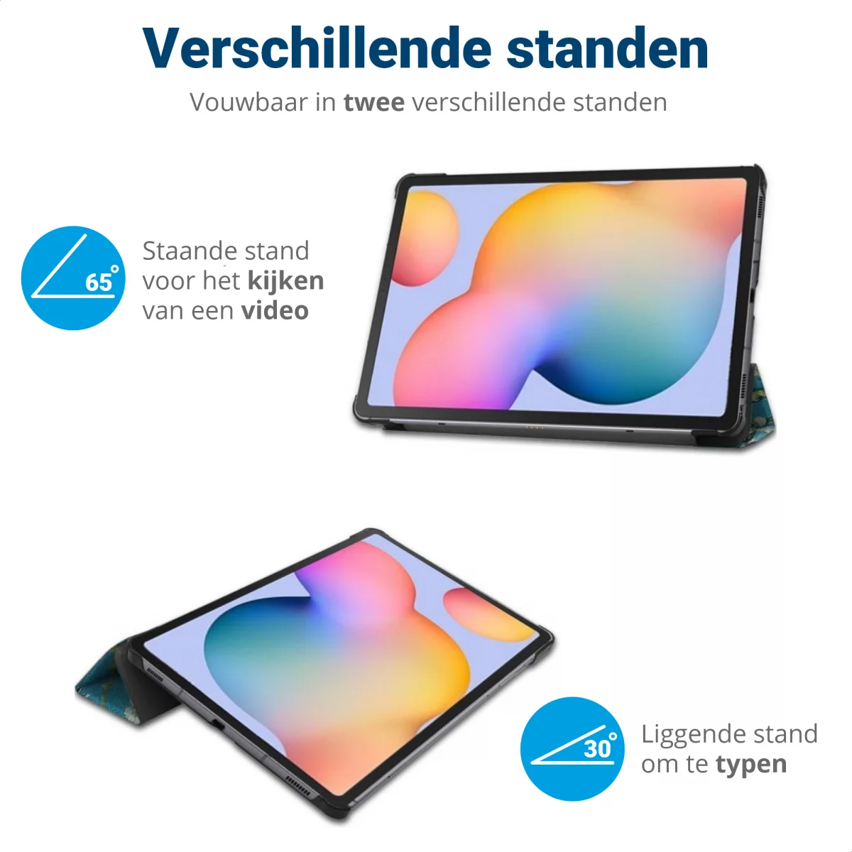 Samsung Galaxy Tab S6 Lite Hoesje Tri-Fold Blossom Print afbeelding 5