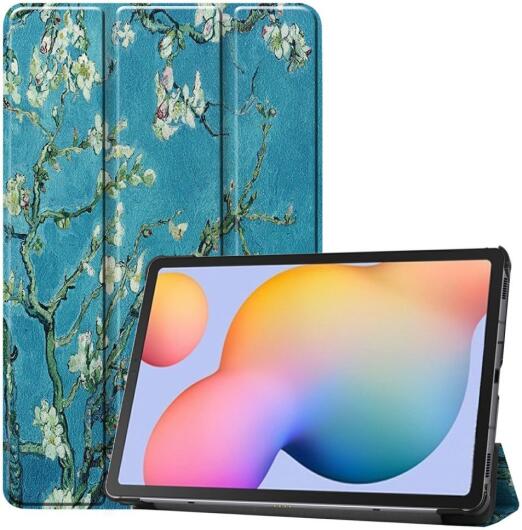 Samsung Galaxy Tab S6 Lite Hoesje Tri-Fold Blossom Print afbeelding 1