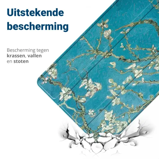 Samsung Galaxy Tab S6 Lite Hoesje Tri-Fold Blossom Print afbeelding 2