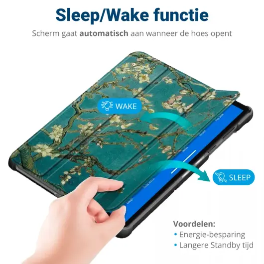 Samsung Galaxy Tab S6 Lite Hoesje Tri-Fold Blossom Print afbeelding 7