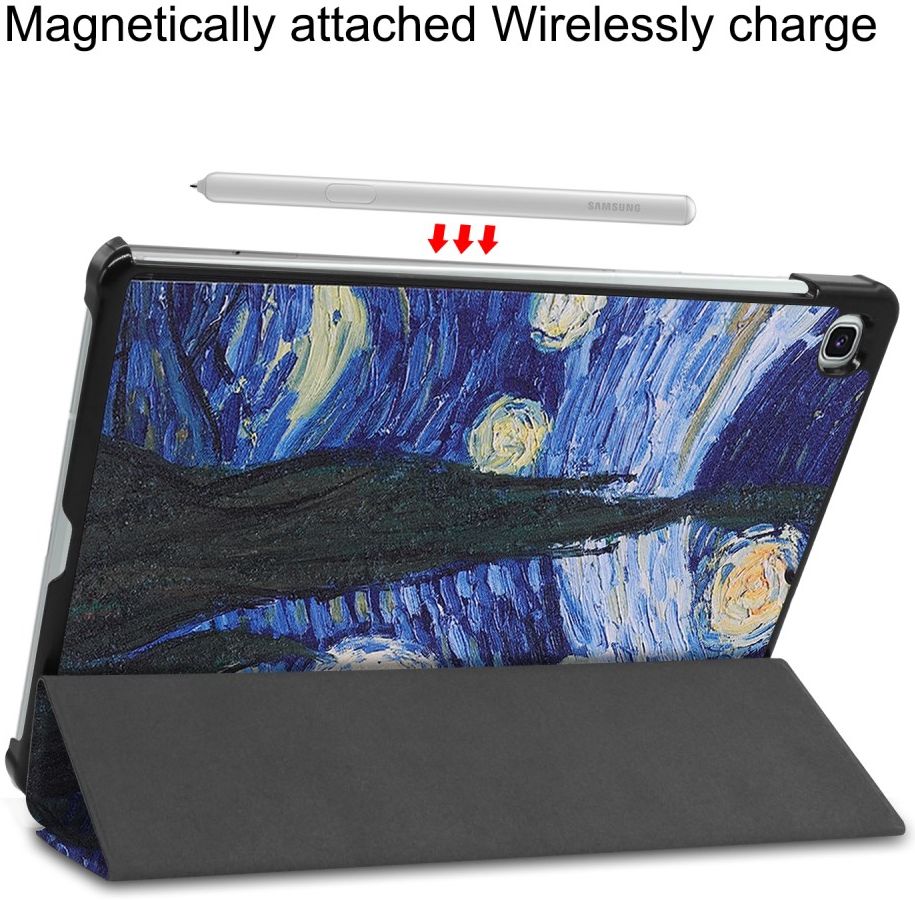 Samsung Galaxy Tab S6 Lite Hoesje Tri-Fold Sterrennacht Print afbeelding 7
