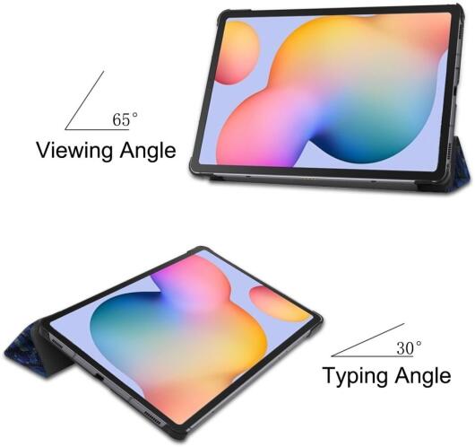 Samsung Galaxy Tab S6 Lite Hoesje Tri-Fold Sterrennacht Print afbeelding 4