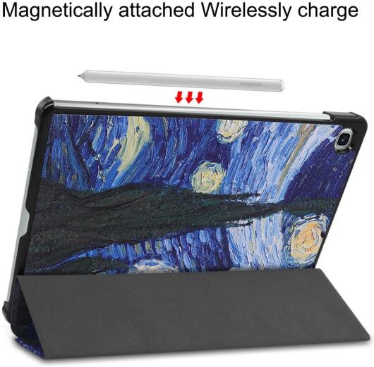 Samsung Galaxy Tab S6 Lite Hoesje Tri-Fold Sterrennacht Print afbeelding 7