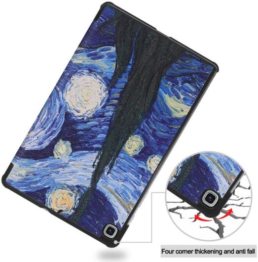 Samsung Galaxy Tab S6 Lite Hoesje Tri-Fold Sterrennacht Print afbeelding 8