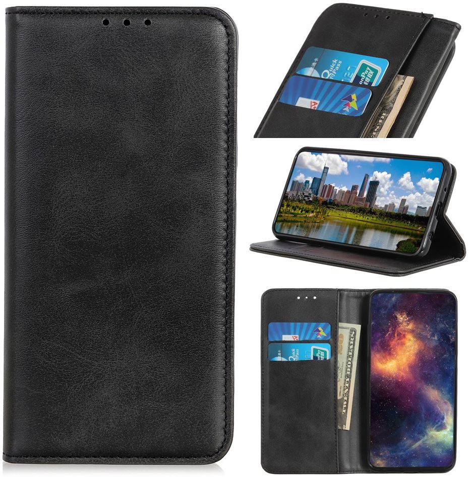 Samsung Galaxy A31 Hoesje Portemonnee Splitleer Book Case Zwart afbeelding 9