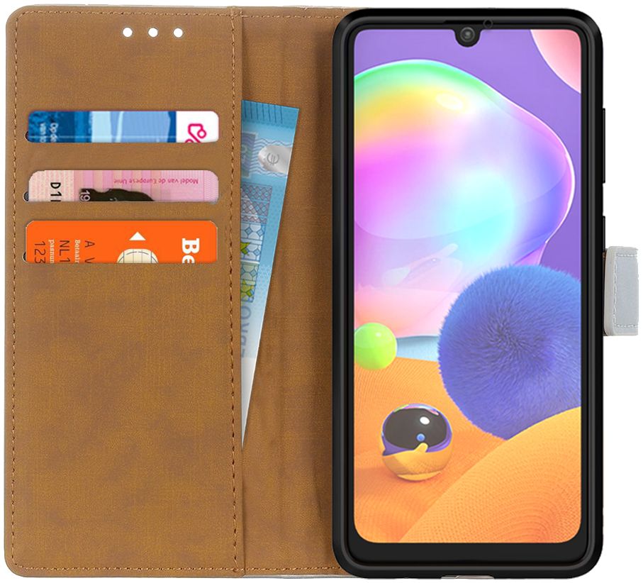 Samsung Galaxy A31 Hoesje Portemonnee Splitleer Book Case Bruin afbeelding 1